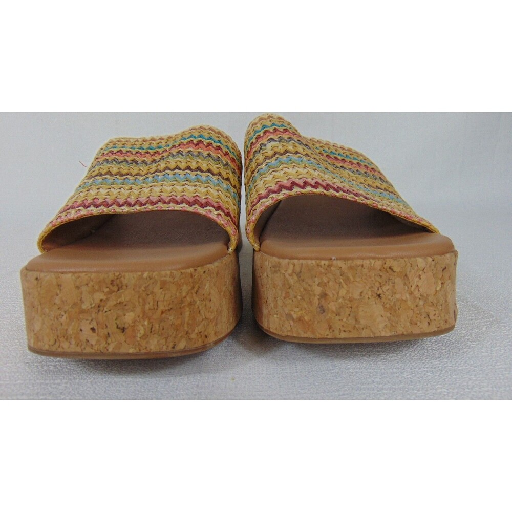 Steve Madden Canary Womens 11M Platform Sandals Raffia Chunky Slip On Mule 11 M - Picture 2 of 10